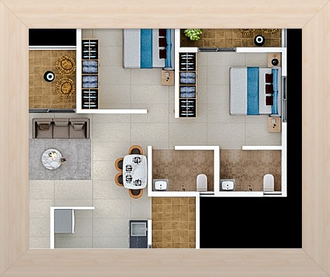 2 BHK Floor Plan